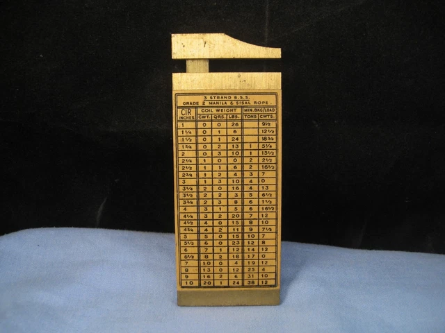 ANTIQUE WOOD & BRASS STEEL ROPE HAWSER RULE GAUGE RULER MEASURE RABONE No 1206 ANTIQUE WOOD & BRASS STEEL ROPE HAWSER RULE GAUGE RULER MEASURE RABONE No 1206