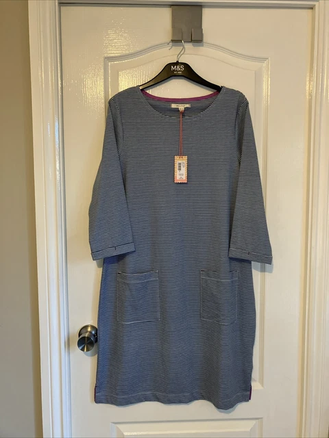 WHITE STUFF ALBIE Blue White Cotton Striped Dress With Pockets Size 14 BNWT 16.00 PicClick UK