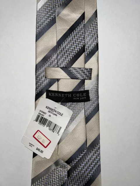 KENNETH COLE NEW York Tie Diagonal Stripe 100% Silk $13.99 - PicClick