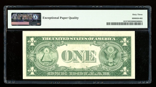 DBR $1 1935-F Silver STAR Fr. 1615* PMG 63 EPQ Serial *83212576F 2
