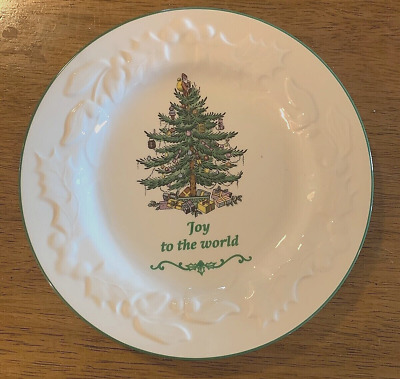 Spode Embossed Christmas Tree Plate - Joy to the World