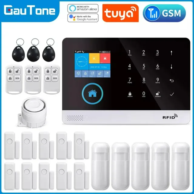 GauTone Alarm System for Home Burglar Security 433MHz WiFi GSM Wireless Alarm