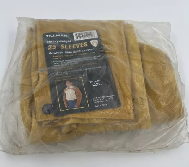 Tillman 5200L 25" Premium Bourbon Brown Side Split Cowhide Welding Sleeves New 3