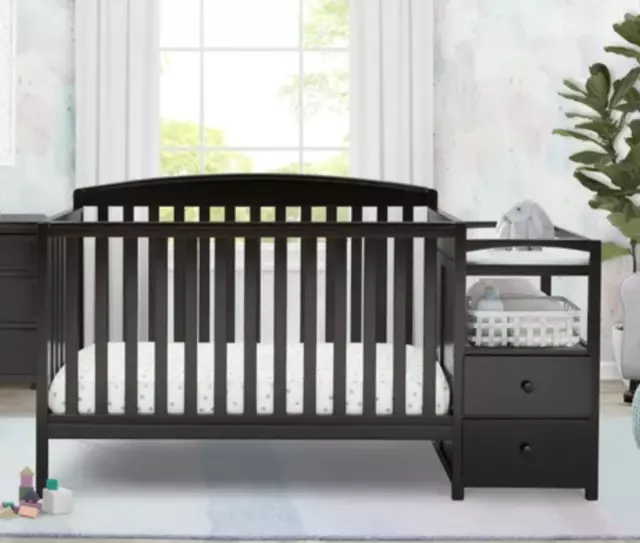 Cunas para Bebes Convertible Cama para Niños Marco Cambiador Baby Crib Brown NEW