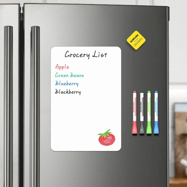 EXYORE Tableau Blanc Magnétique Semainier Pour Frigo - 41x30cm - 5 Marqueurs Effaçables - Organisation Famille/Menus