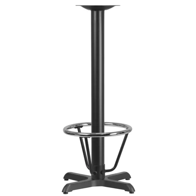 22'' x 22'' Restaurant Table X-Base with 3'' Dia. Bar Height Column & Foot Ring