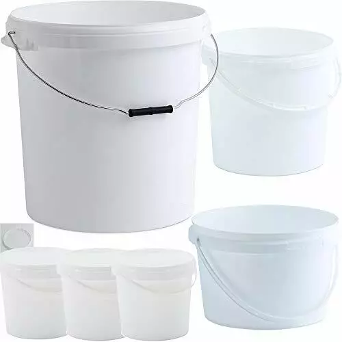 Multi-Purpose Food Safe Plastic Storage Buckets with Lids - 1 Litre to 30 Litre