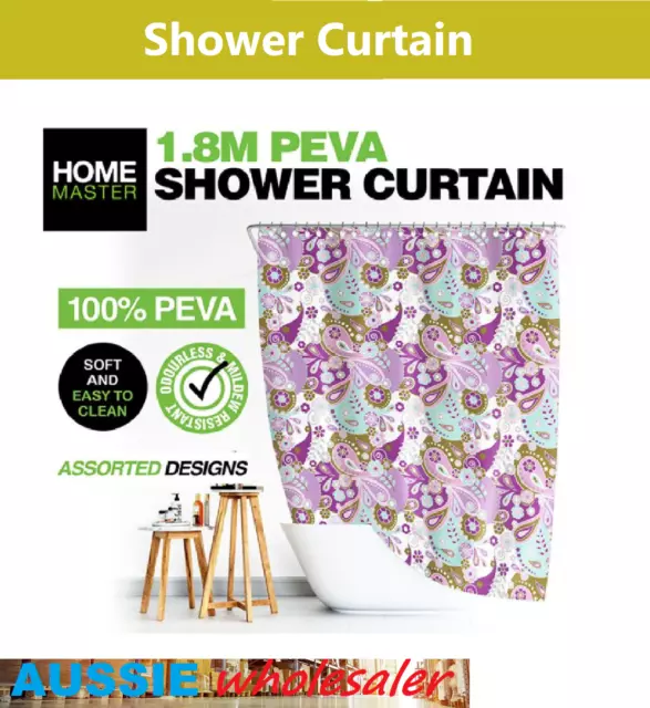 Au PEVA Curtain Shower Bath Shower Curtain Clear Thick Waterproof Bathroom