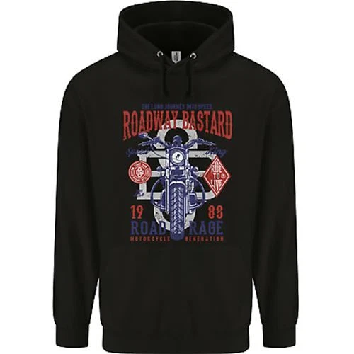 Roadway Bastard Motorcycle Biker Motorbike Childrens Kids Hoodie