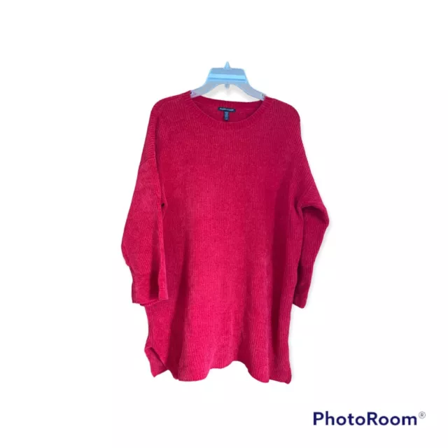 Eileen Fisher Chenille Sweater Red L