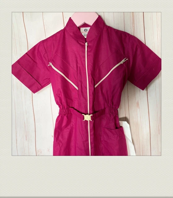 Tuta caldaia rosa ragazza anni '80 età 4-6 vintage discoteca C&A