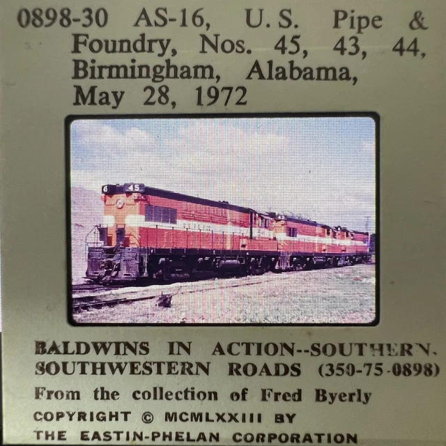 0898-30 AS-16 U.S. Pipe & Foundry Nos. 45,43&44 Birmingham, Alabama May 28, 1972
