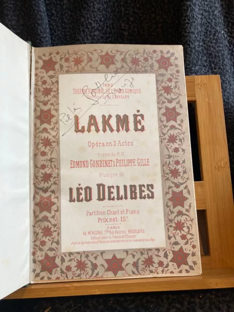 Delibes Lakmé partition chant piano ancienne reliée éditions Heugel