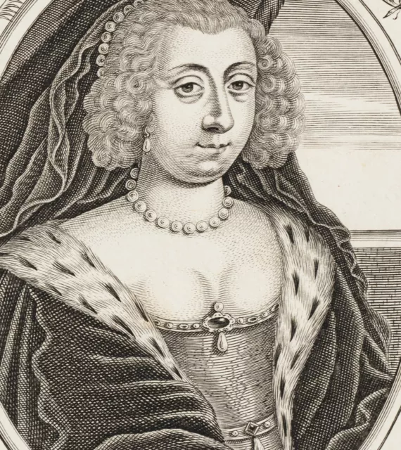 Charlotte de Montmorency, Kupferstich Barock Porträt Unbekannt (17.Jhd) 3