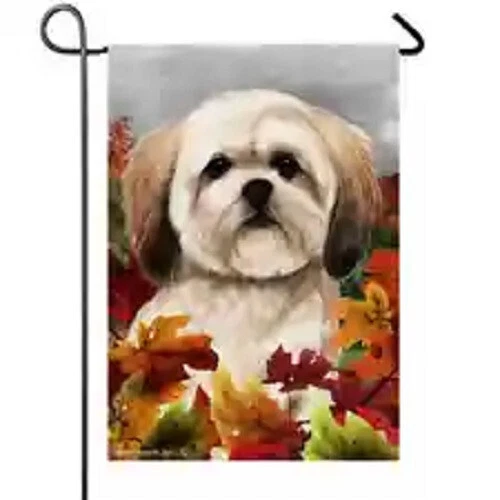 Fall House Flag - Sable Lhasa Apso 13293