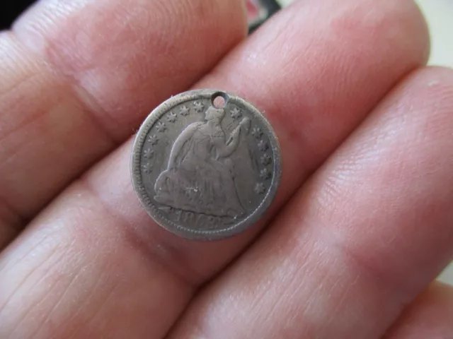 1853 Seated Half Dime, Holed, Nice Type coin, Start@ .99