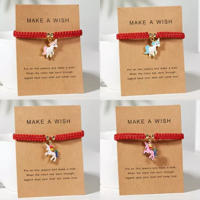 Make a wish Bracelet Multicolor Rope Adjustable String Lucky Bracelet Women Kids 3