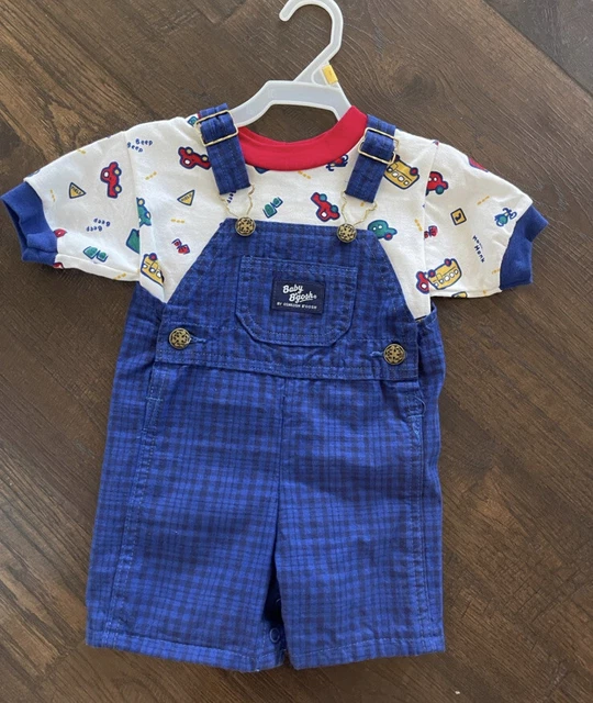 Vintage OshKosh Bgosh Overalls Outfit Sz 12mo