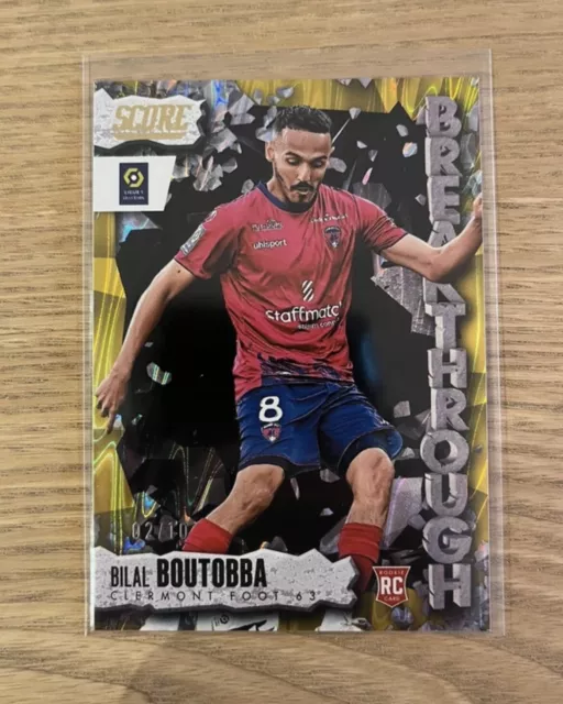 Bilal Boutobba /10 Gold Breakthrough Clermont Foot 63 #2 Panini Score Ligue 1