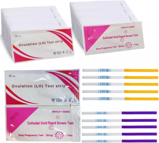 40 Ovulation Test Strips and 10 Pregnancy Test Strips, 40 LH + 10 HCG for Women,