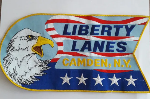 TOPPA Patch ADLER Liberty Lanes Camden, New York - Tg. circa 28,5 cm x 15 cm - nuovo