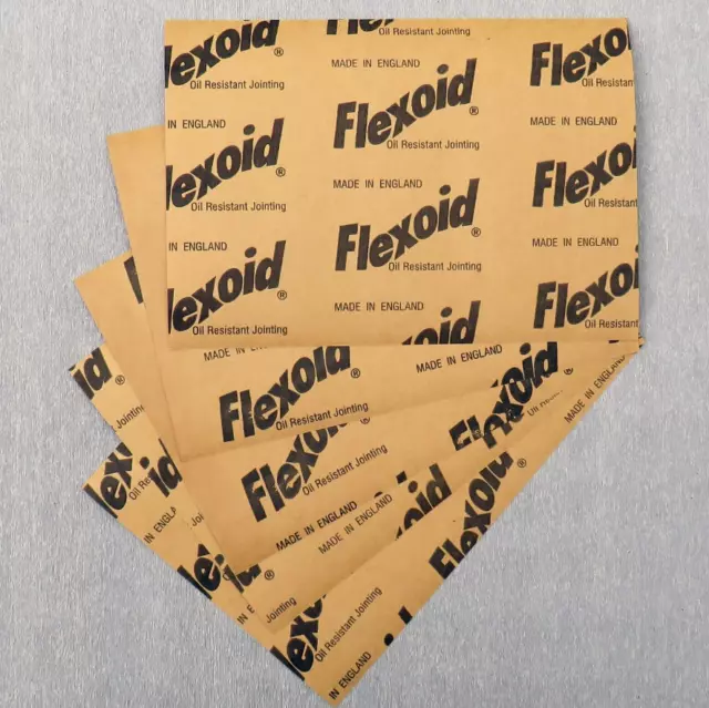 Flexoid Gasket Paper 5 x A4 Set Oil Resistant Sheets Thicknesses 0.15mm 1.6mm