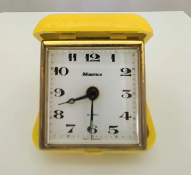 Tested ! *Glow in the Dark* Wedgefield Wind-Up Alarm Clock Travel West Germany