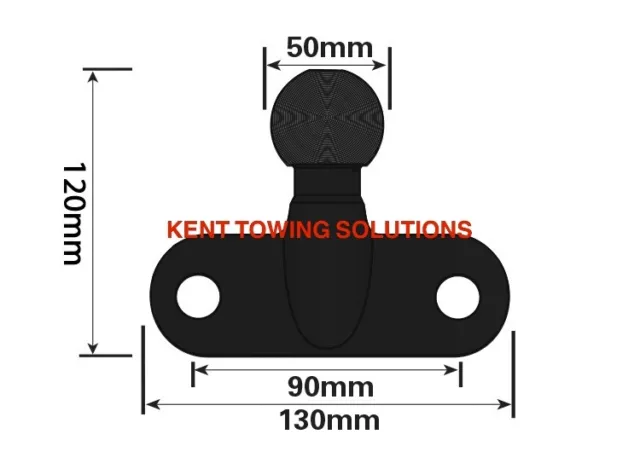 NEW 50mm Towball E Approved Black D17.2Kn S350kg M16 Maypole 5003B ✅ Car Truck✅