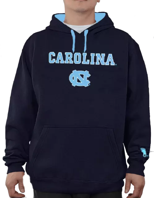 UNC Tarheels Mens Navy Embroidered College Classic Hoodie Sweatshirt