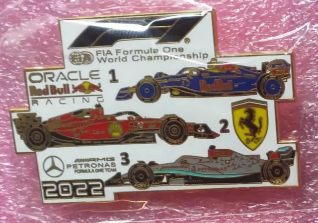 Grand Pins Pin's F1 Noire, Red Bull, Ferrari, Mercedes, Dore Et Numerote