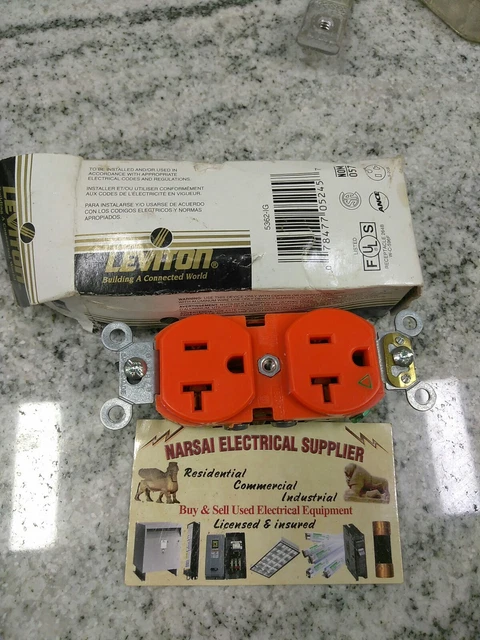 LEVITON 5362-IG ISOLIERTE BODENGRADE ORANGE 20A 125V 2P DUPLEXBUCHSE ...