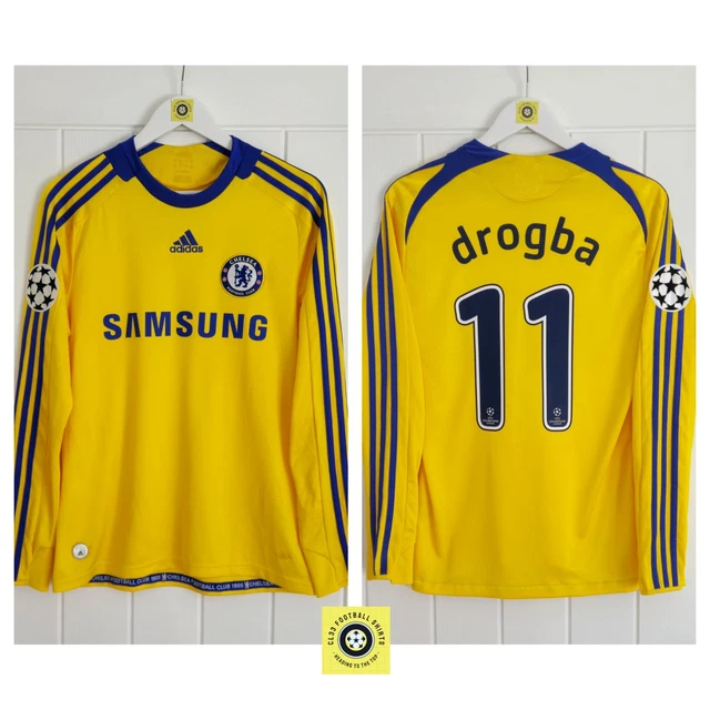 Chelsea FC 08-09 adidas ドログバ 11番 シャツ Authentic Didier Drogba #11 Chelsea UCL home 08/09 Jersey | eBay
