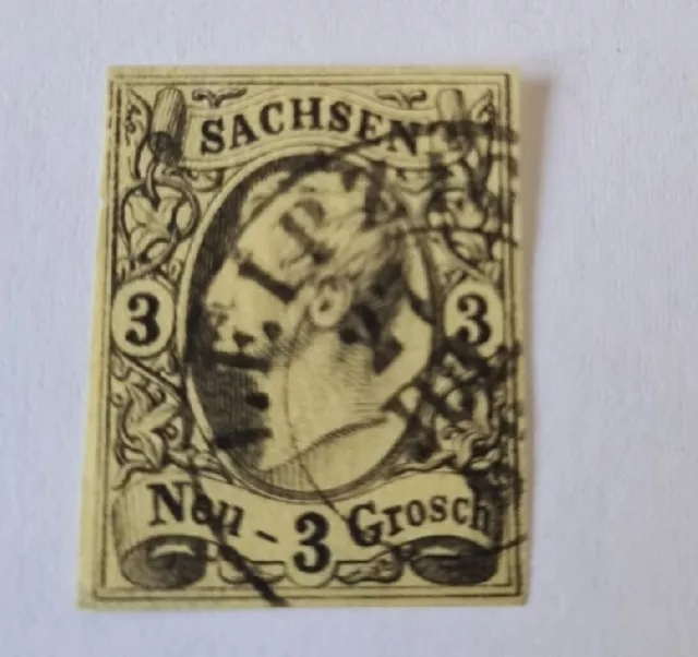 Sachsen 3 Neu-Groschen Michel Mi.Nr. 11 gestempelt
