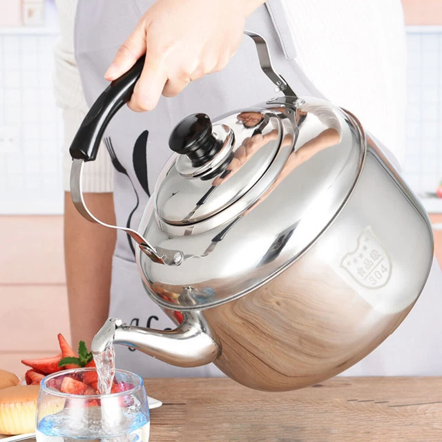 Théière En Acier Inoxydable 1,2L Ou 1,5L - Compatible Induction Et Gaz - Bouilloire Rapide Avec Bec Verseur Et Poignée Anti-chaleur - 13
