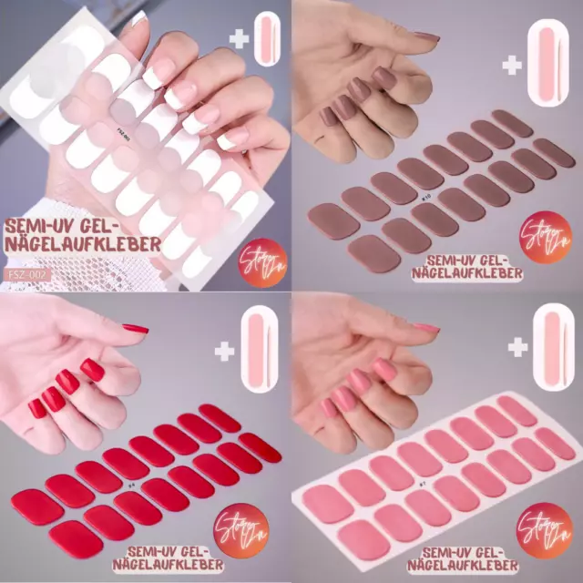 Nägelaufkleber UV Gel Stabil Set Nagelfolie Nailwraps Nagellack Aufkleber