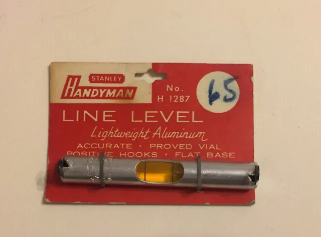 Vintage Line Level Stanley No. H 1287 on Card