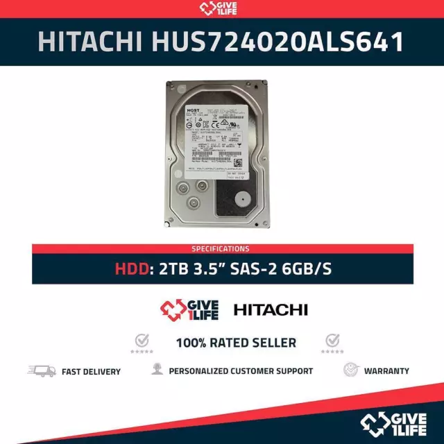 Hus724020Als641 2Tb Hdd 3.5" Sas 6Gb/S 7.2K Rpm - Spécial Pour Serveurs