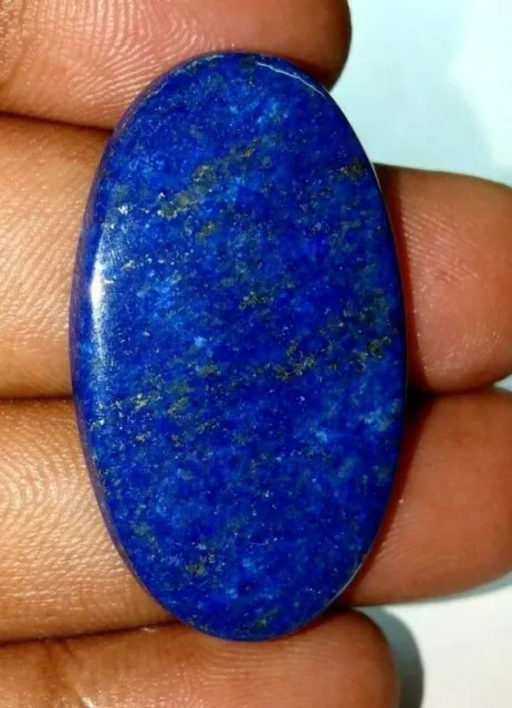 28 Cts Natural Lapis Lazuli Cabochon Loose Gemstone Oval Shape Size 36x21x4 MM