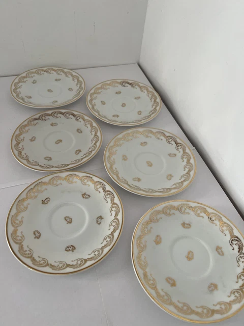 Topkapi Lot De 6 Tasses Gloria Gold En Porcelaine Avec Décor Doré Pour 6 Personnes55