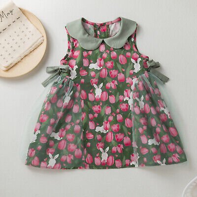 Infant Toddler Baby Girls Floral Tulle Dress Kids Party Princess Dresses Clothes