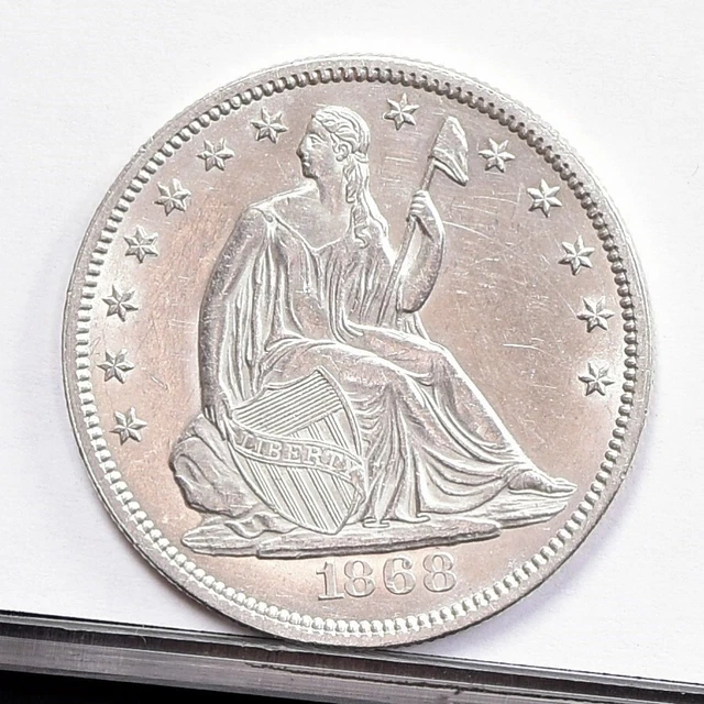 1868 Liberty Seated Half Dollar - Unc Details, Cleaned (#48912-L)