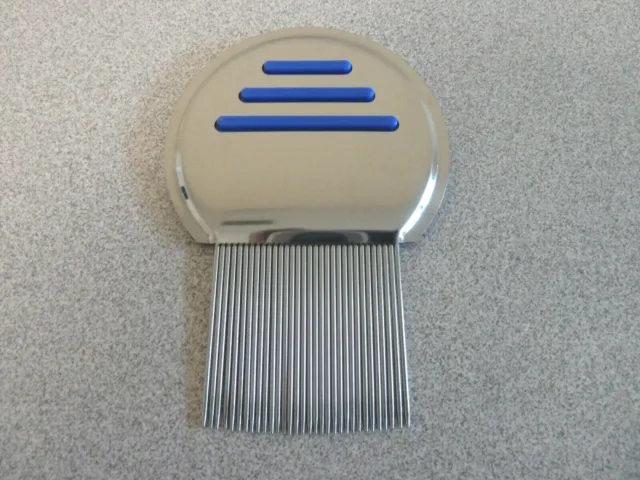 New Blue Metal Head Lice Nit Comb Stainless Steel
