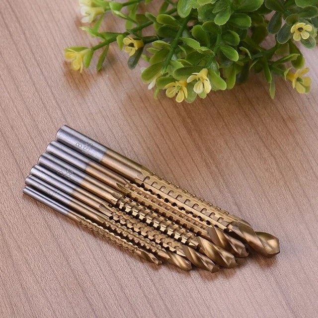 6Pcs Titanium Drill Saw Bit Set, HSS Serrated Bit Hole Drilling, 3-8mm Carp I4R7 2