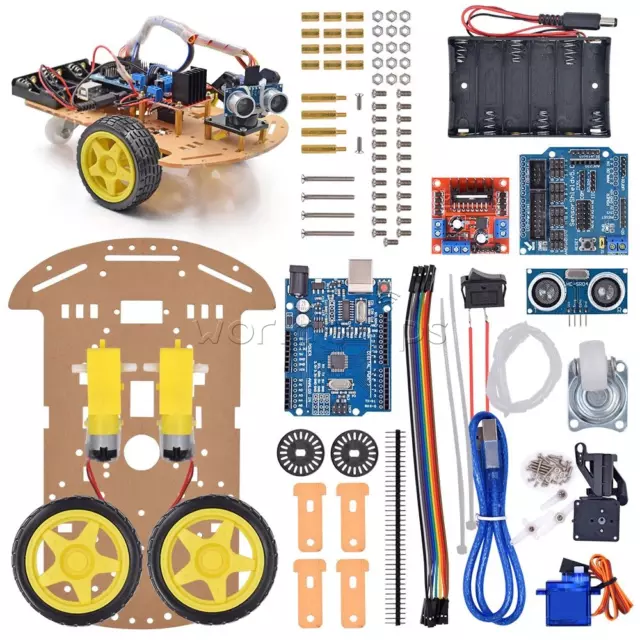 2WD Smart Robot Car Chassis Kit Ultrasonic Obstacle Avoidance For Arduino Kit