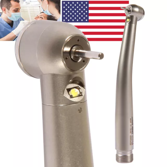 Denshine USA Optic High Speed LED Handpiece Standard Push Dental Turbine 2Hole