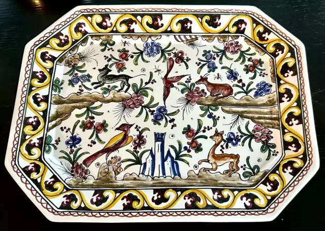 Berardos Hand Painted Portugal Ceramica Majolica Tray,Tablett large, Nr.228