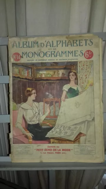 Revue Ancienne Broderie Album D'alphabets Et De Monogramme Petit Echo De La Mode