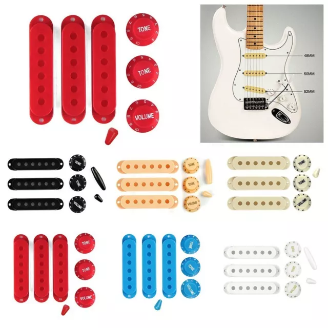 COVERS 52mm In 6 Colours KNOBS & TIPS PICKUP To Fit USA Stratocaster Guitars