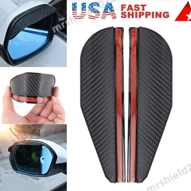 2-Pack Carbon Fiber Car Rear View Side Mirror Rain Board Eyebrow Guard Sun Visor