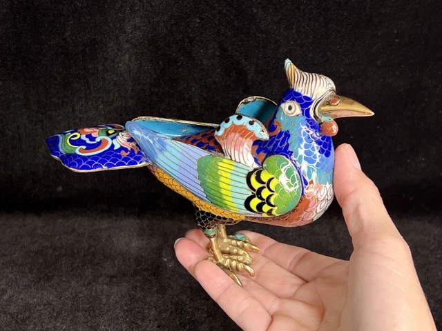 Vintage Cloisonne Enamel Bird Figurine